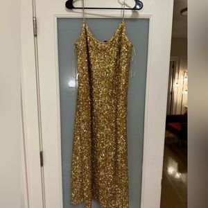 Gold sequin dress